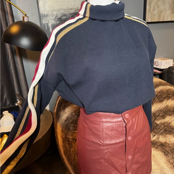 Tommy Hilfiger Icons Cotton Cashmere Blend Sweater XS Navy Stripe Sleeve - Picture 9 of 16